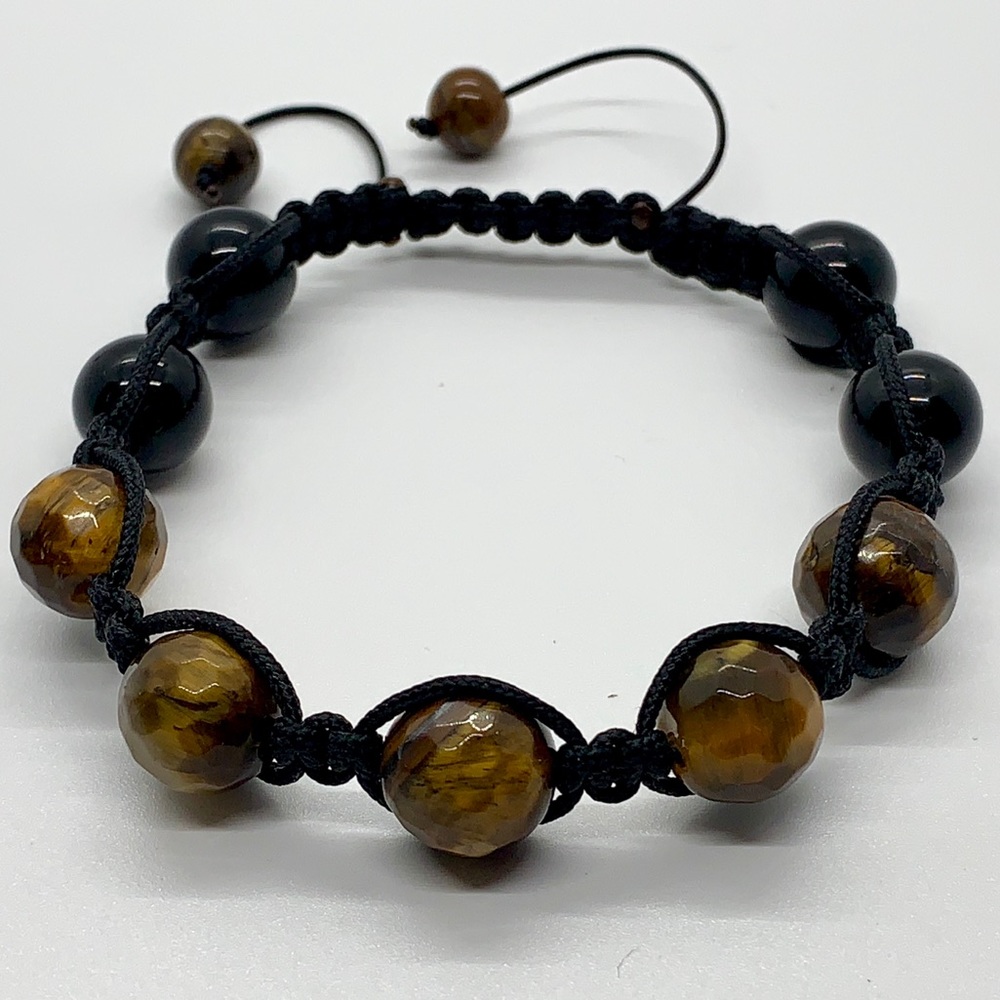 Tiger eye / Onyx beaded bracelet